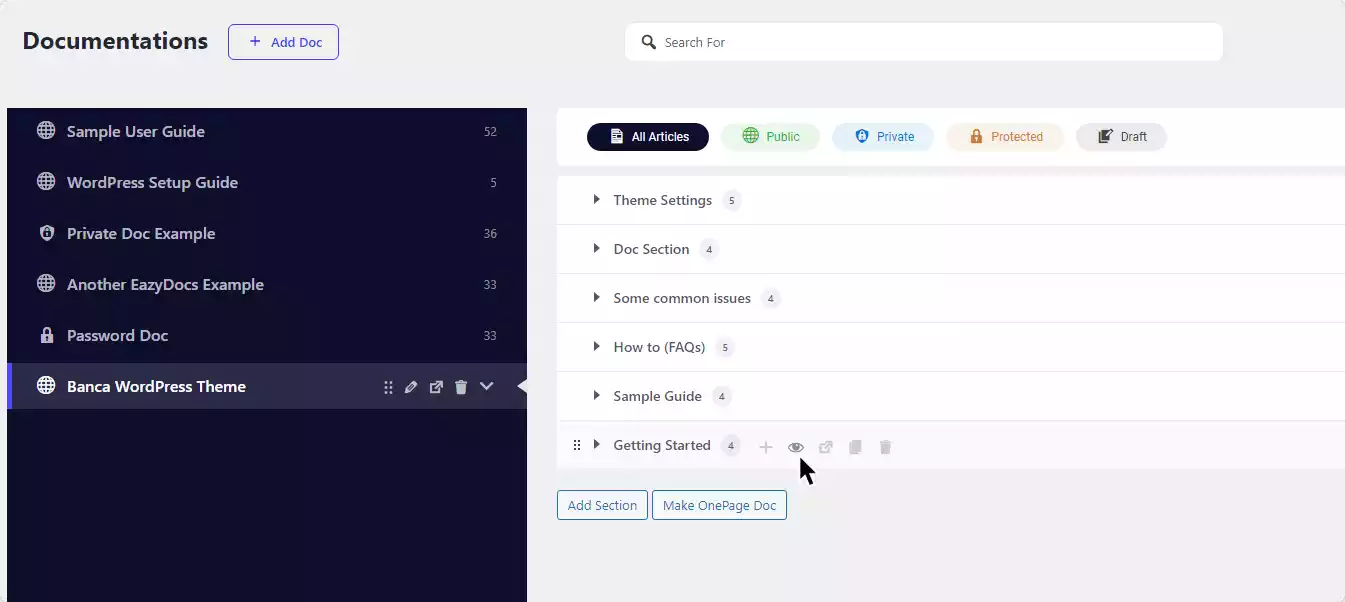 Create an Internal Documentation Section 